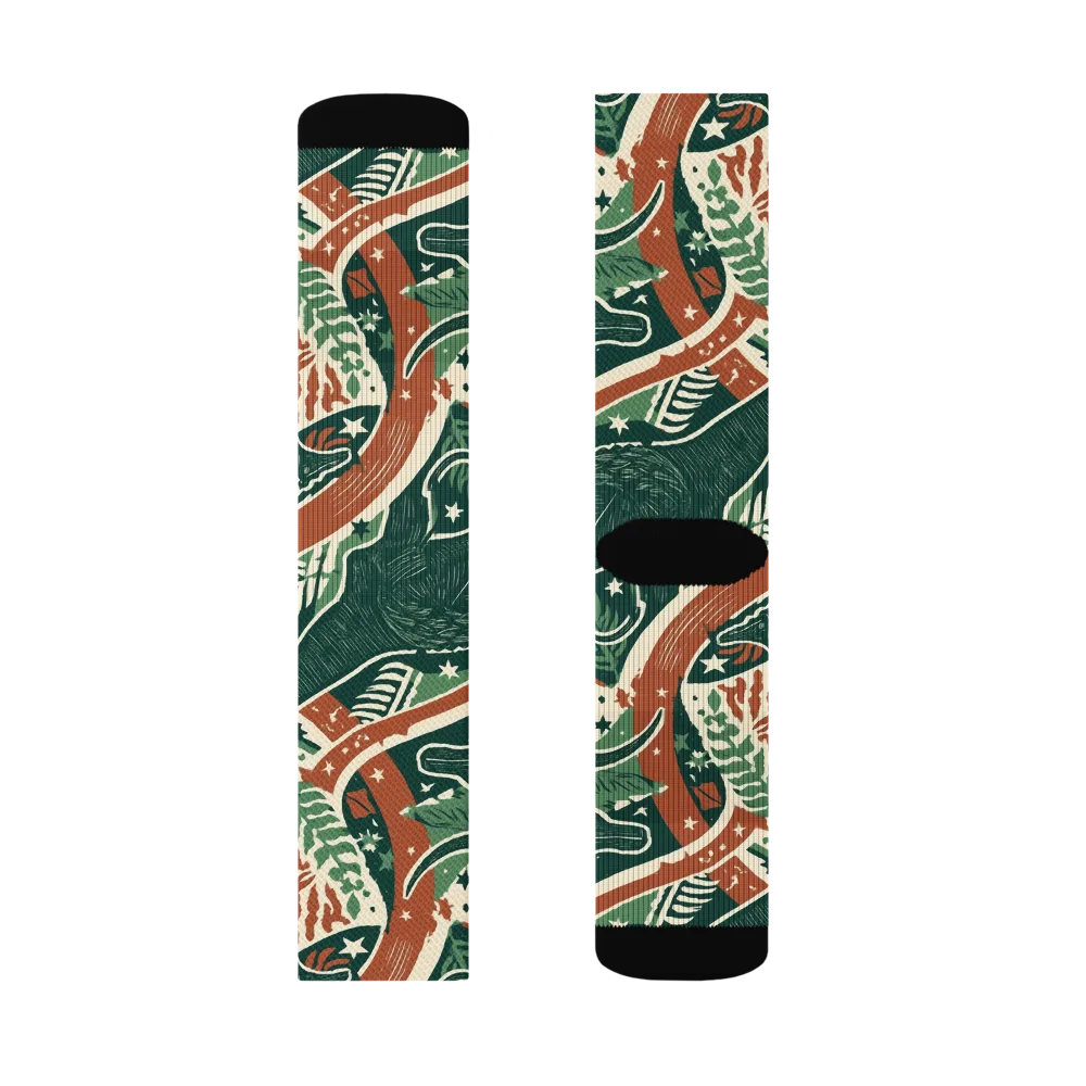 Rocket Menagerie on Socks — Left Sock