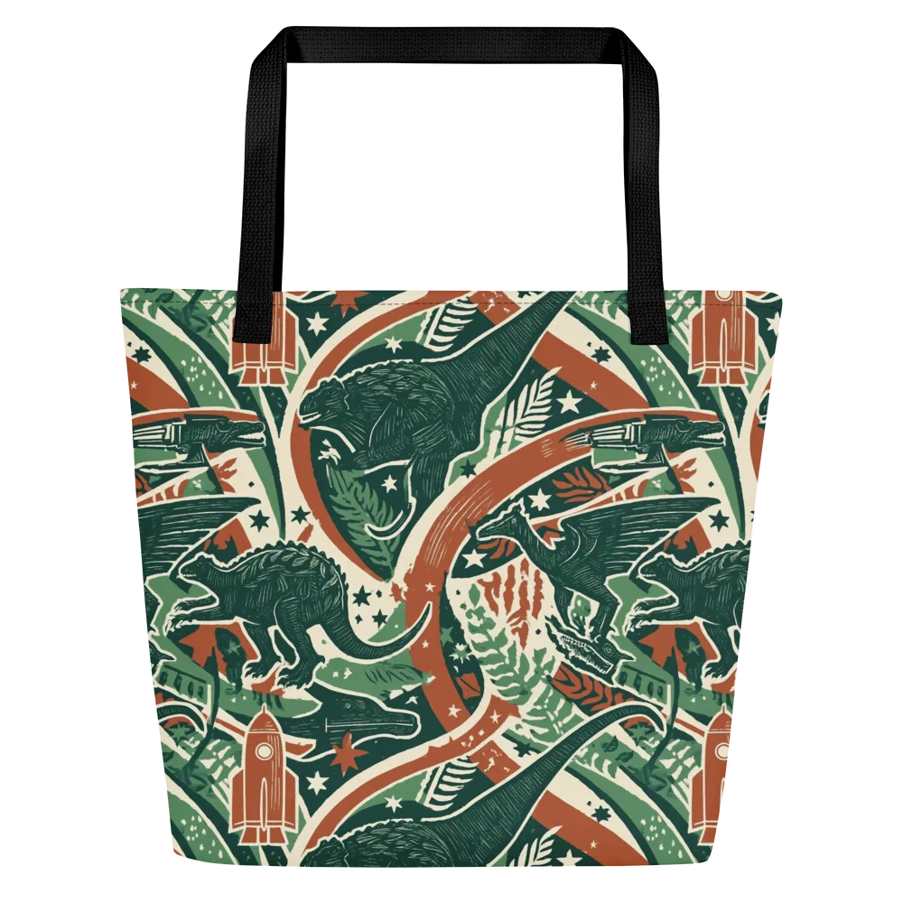 Rocket Menagerie on Large Tote Bag W/ Pocket — Front