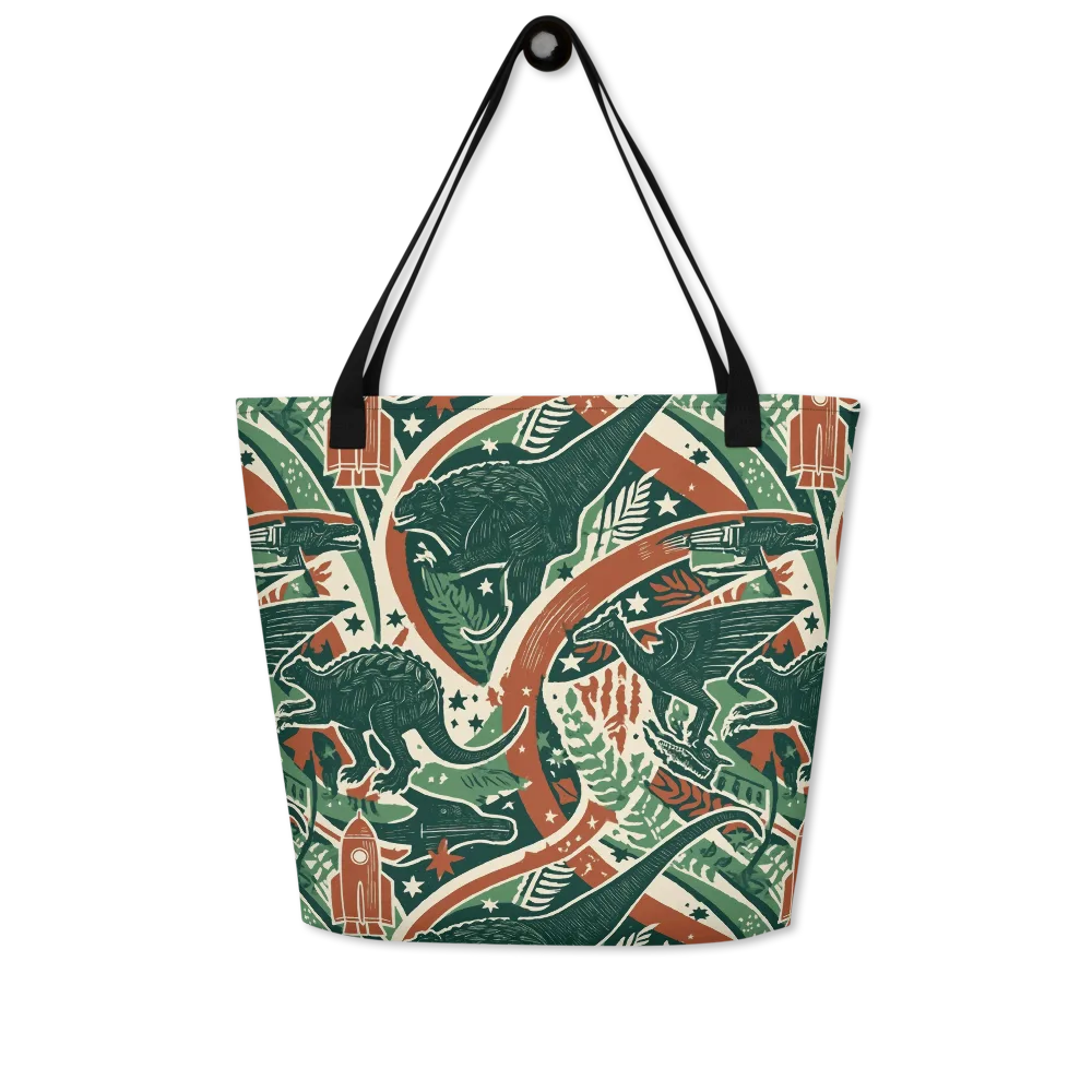 Rocket Menagerie on Large Tote Bag W/ Pocket — Front