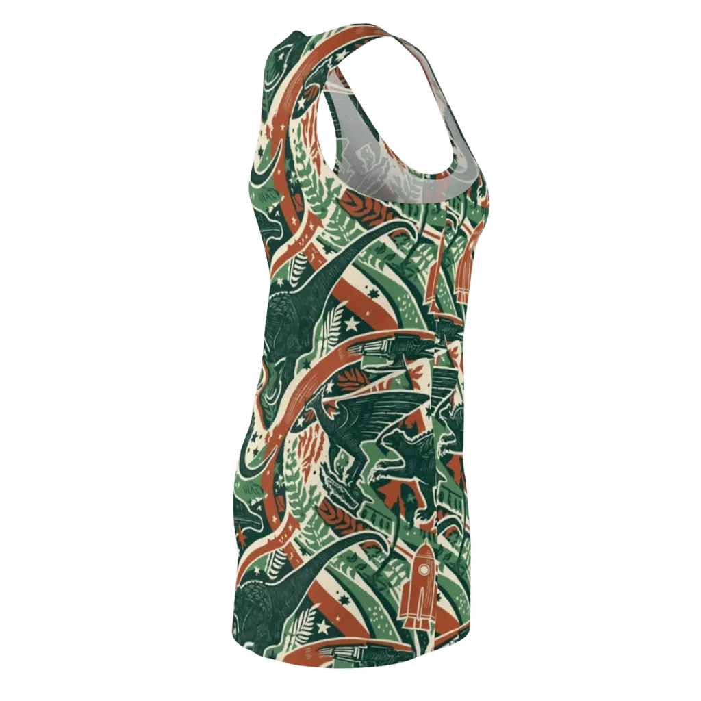 Rocket Menagerie on Racerback Dress — Back Side