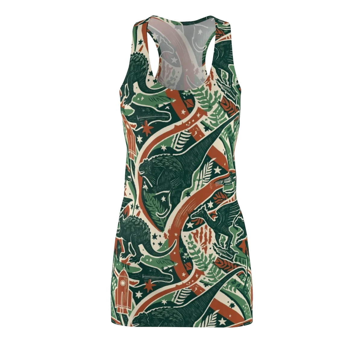 Rocket Menagerie on Racerback Dress — Front