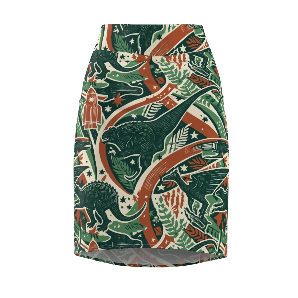 Rocket Menagerie on Pencil Skirt — Front