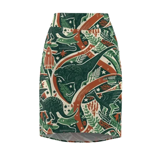 Rocket Menagerie on a Pencil Skirt