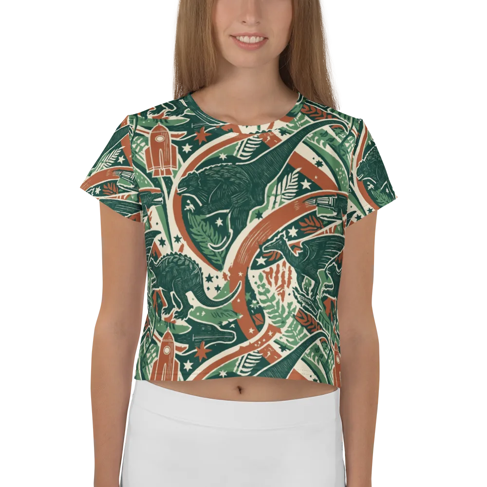 Rocket Menagerie on Crop Tee — Front