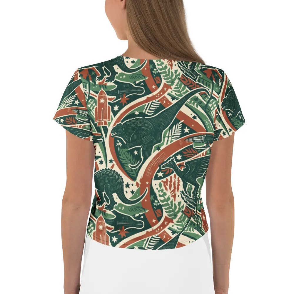 Rocket Menagerie on Crop Tee — Back