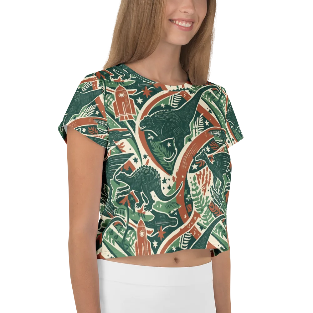 Rocket Menagerie on Crop Tee — Right
