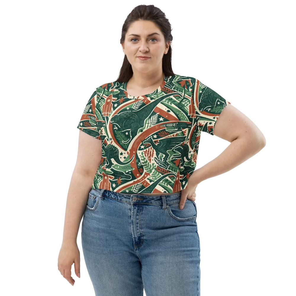 Rocket Menagerie on Crop Tee — Front