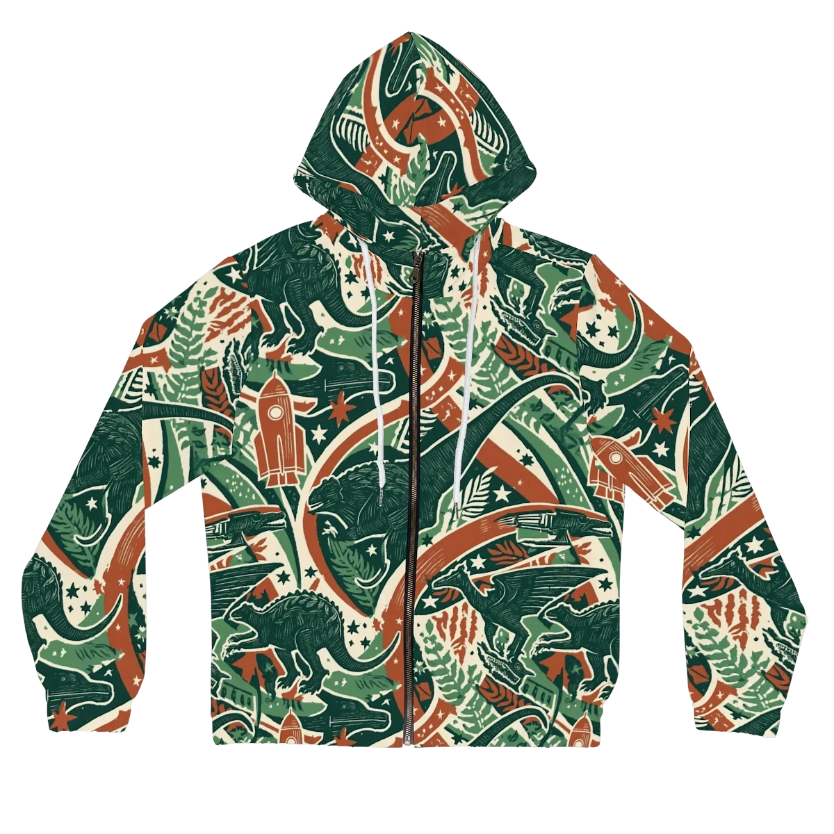 Rocket Menagerie on Women's Full-Zip Hoodie — Front