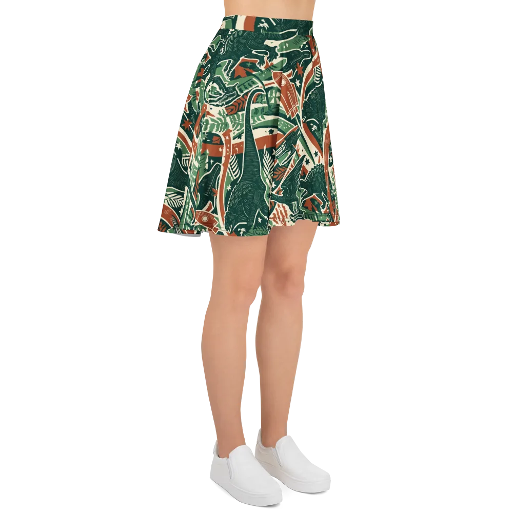 Rocket Menagerie on Skater Skirt — Right