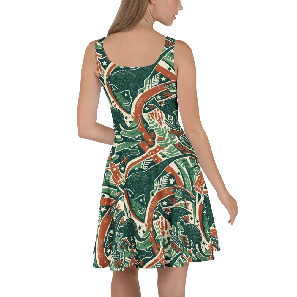 Rocket Menagerie on Skater Dress — Back