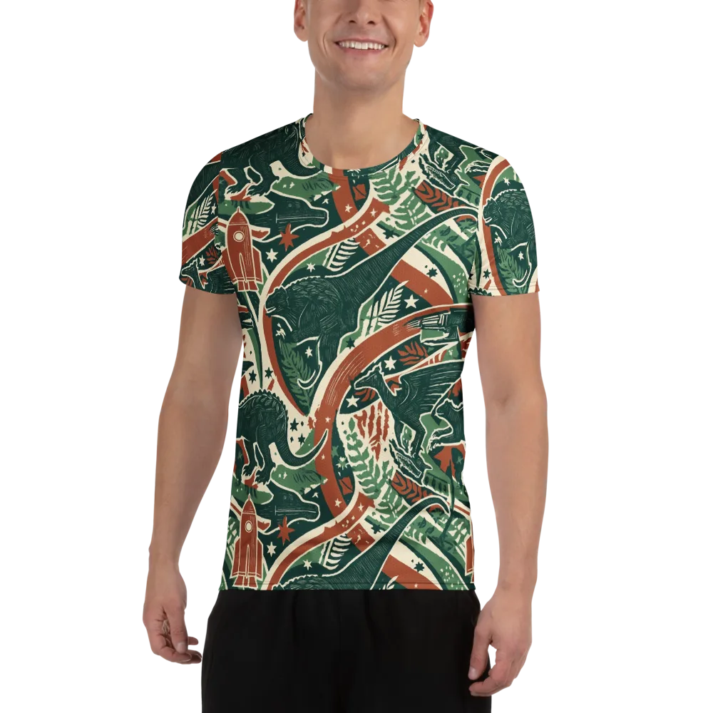 Rocket Menagerie on Men's Athletic T-Shirt — Front