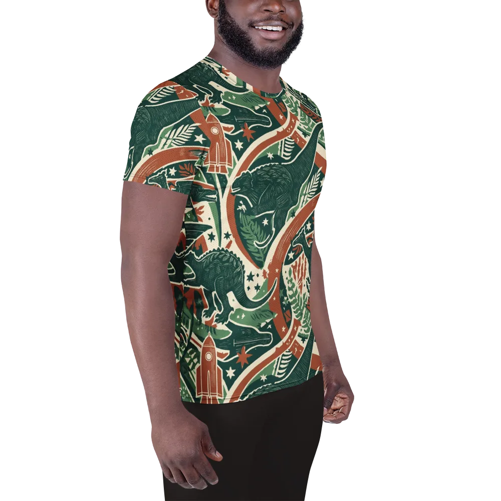 Rocket Menagerie on Men's Athletic T-Shirt — Right