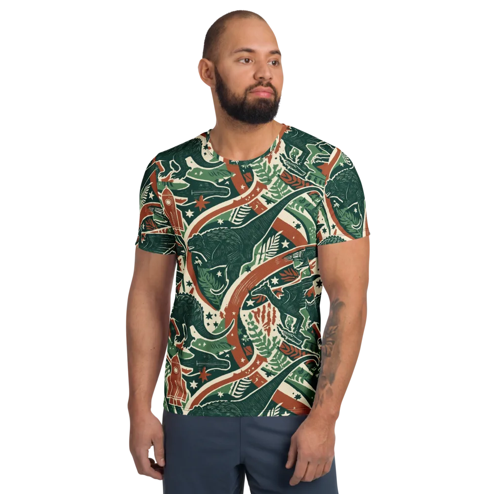 Rocket Menagerie on Men's Athletic T-Shirt — Front