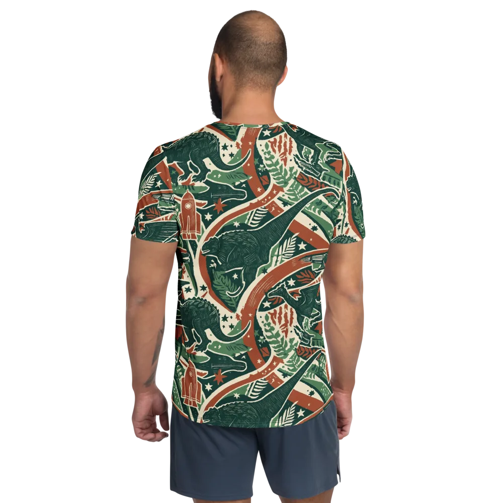 Rocket Menagerie on Men's Athletic T-Shirt — Back