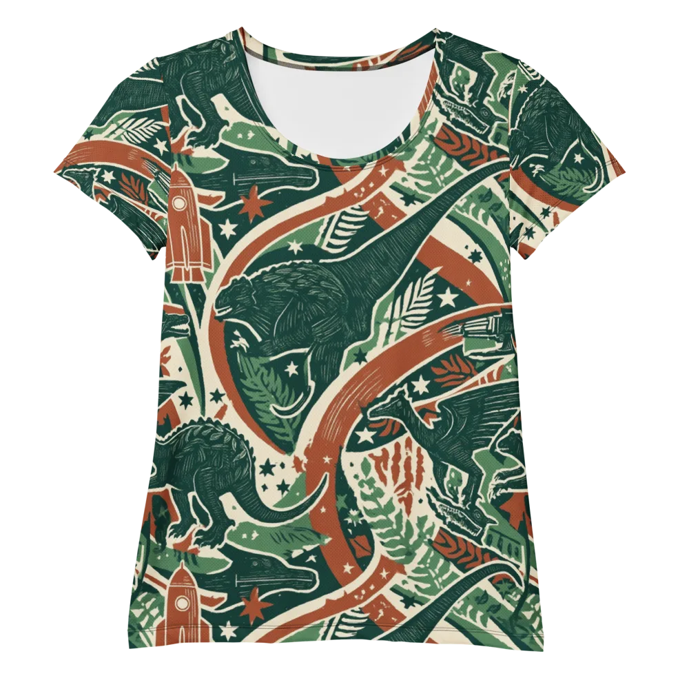 Rocket Menagerie on Women's Athletic T-Shirt — Front