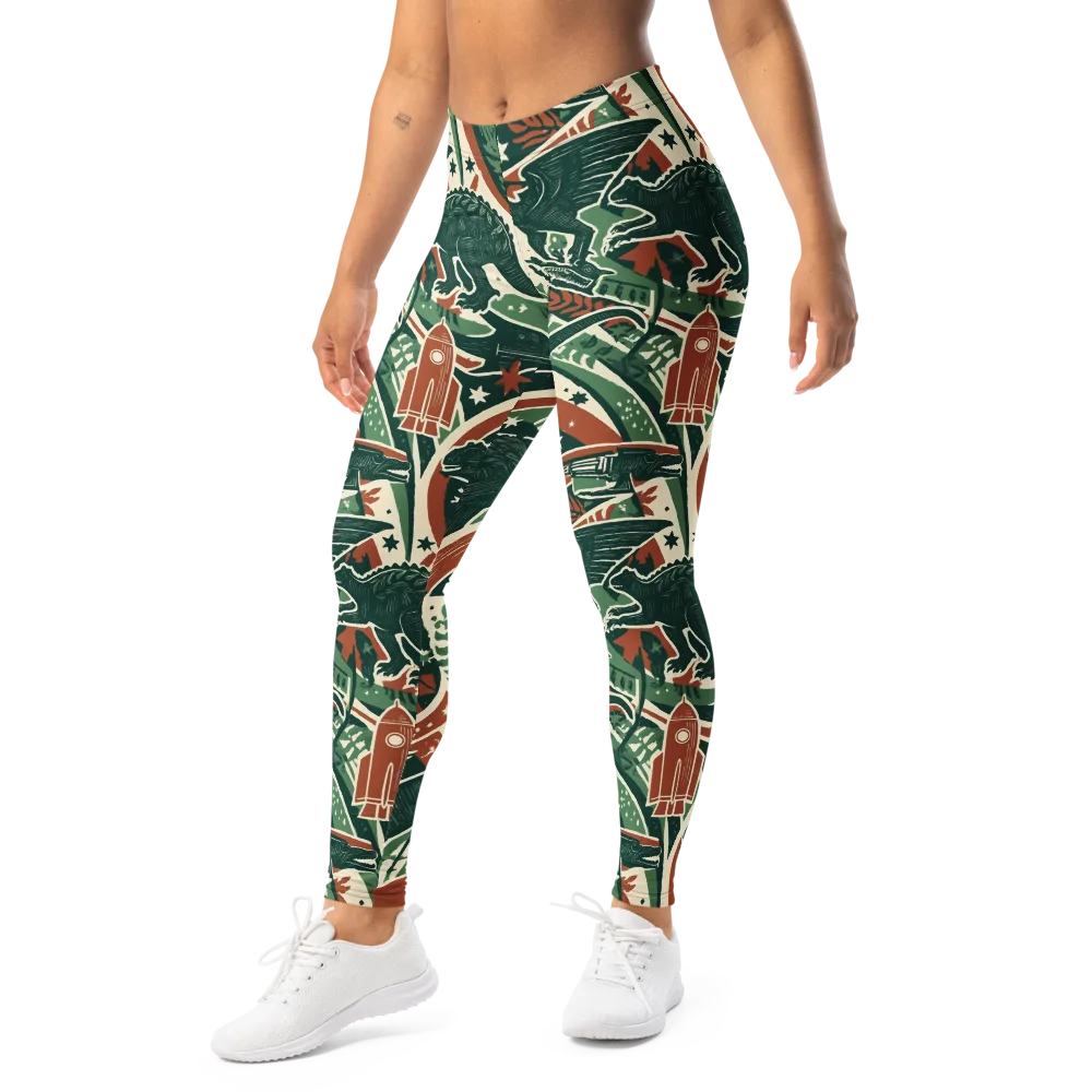 Rocket Menagerie on Leggings — Left Front