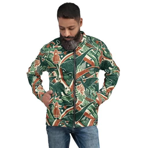 Rocket Menagerie on a Bomber Jacket