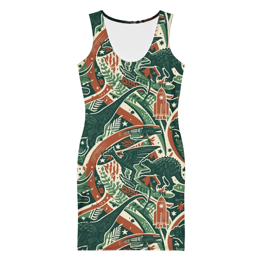 Rocket Menagerie on Bodycon Dress — Front