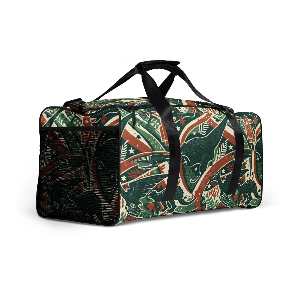 Rocket Menagerie on Duffle Bag — Right Front