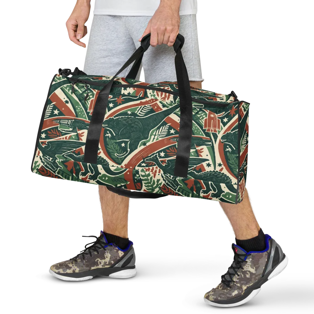 Rocket Menagerie on Duffle Bag — Front