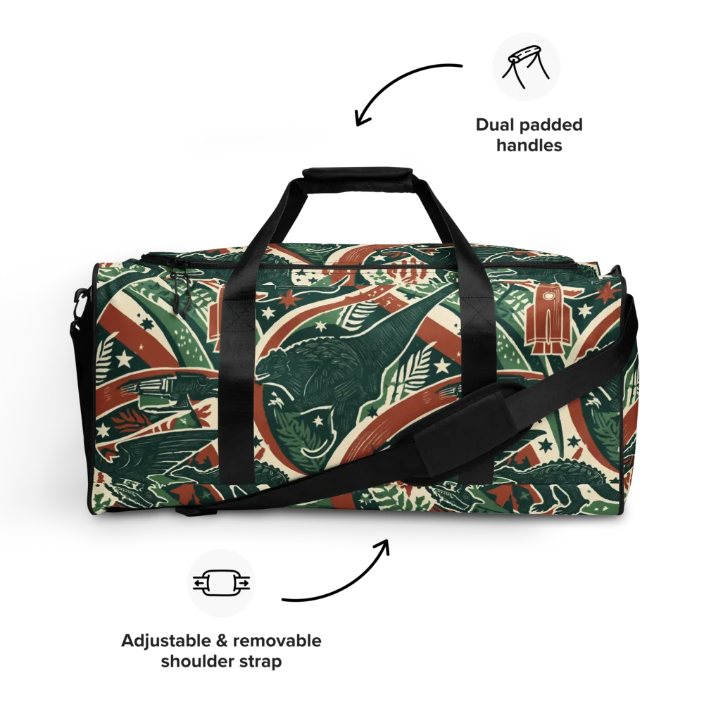 Rocket Menagerie on Duffle Bag — Front
