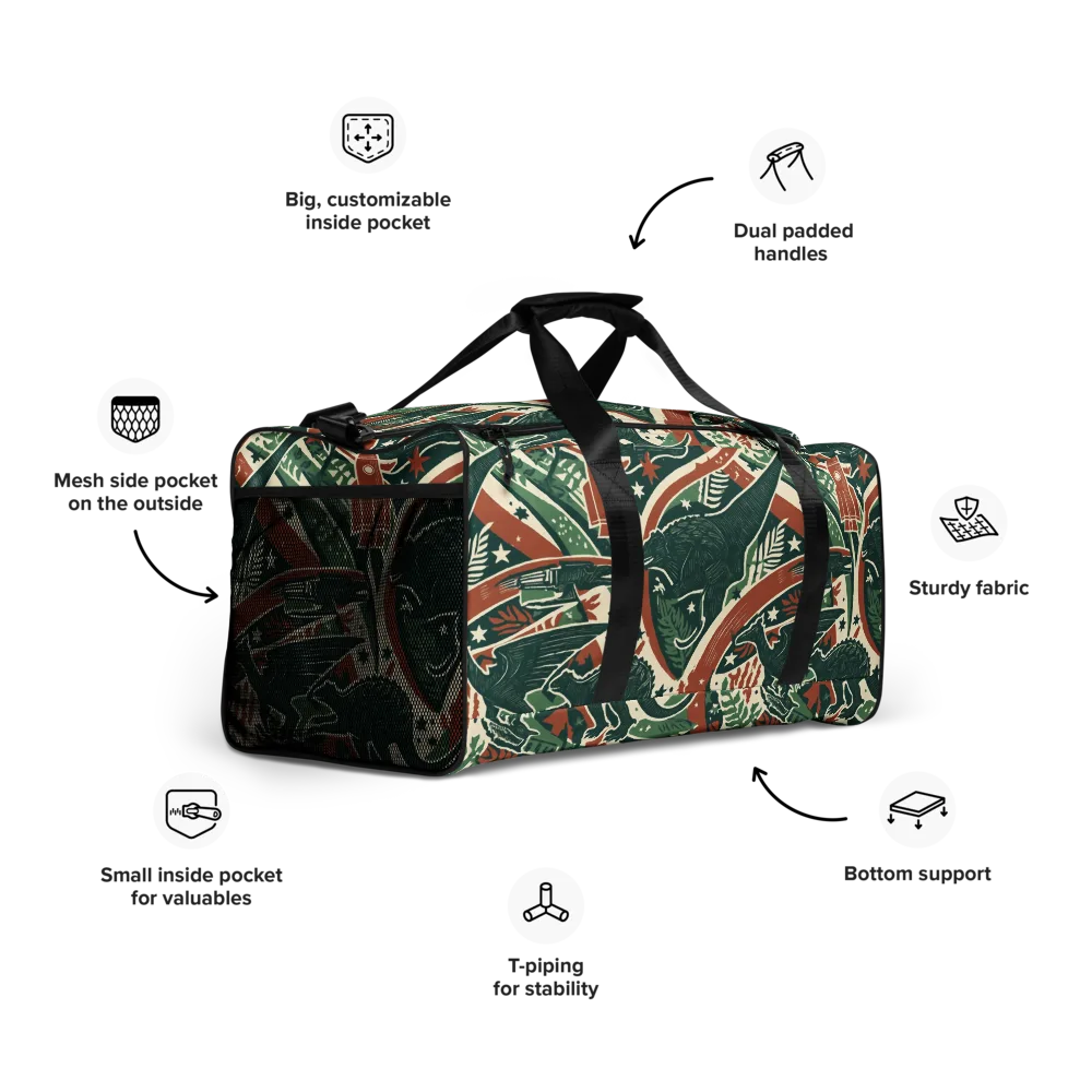 Rocket Menagerie on Duffle Bag — Right Front