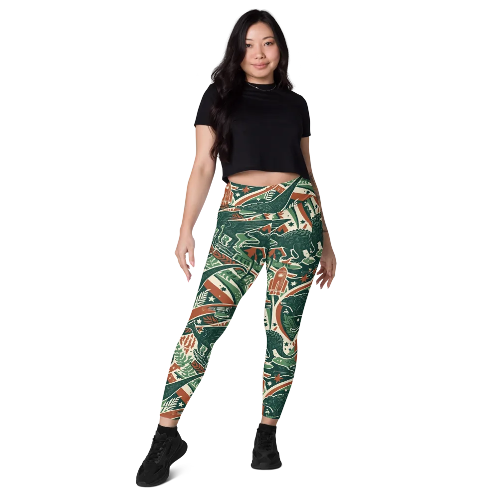 Rocket Menagerie on Leggings with Pockets — Front