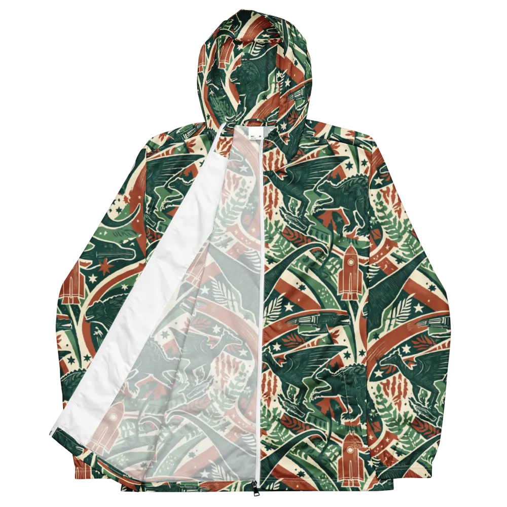 Rocket Menagerie on Men's Windbreaker — Front