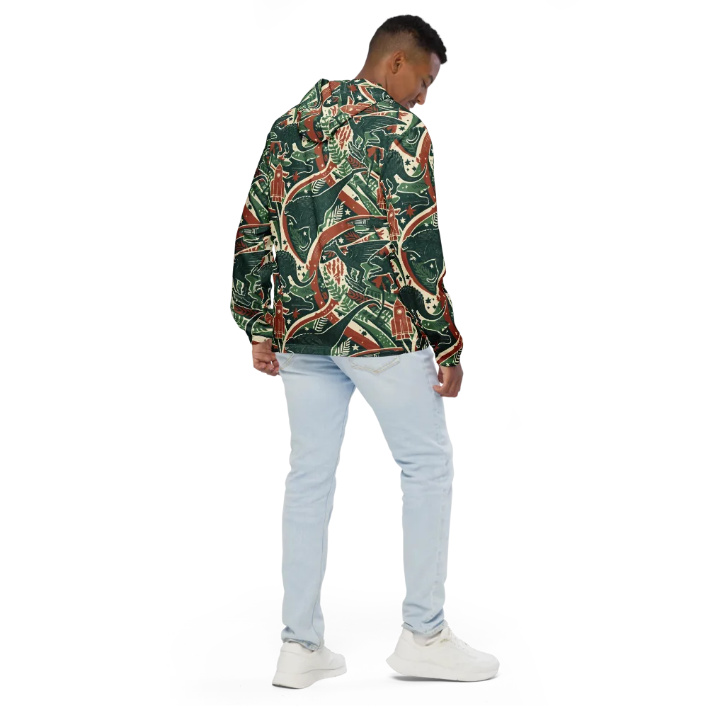 Rocket Menagerie on Men's Windbreaker — Back
