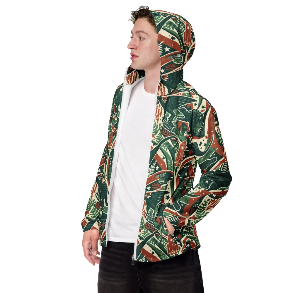 Rocket Menagerie on Men's Windbreaker — Left Front