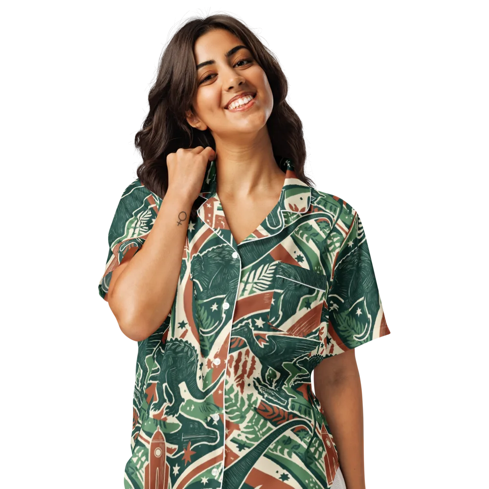Rocket Menagerie on Women's Short Sleeve Pajama Top — Front