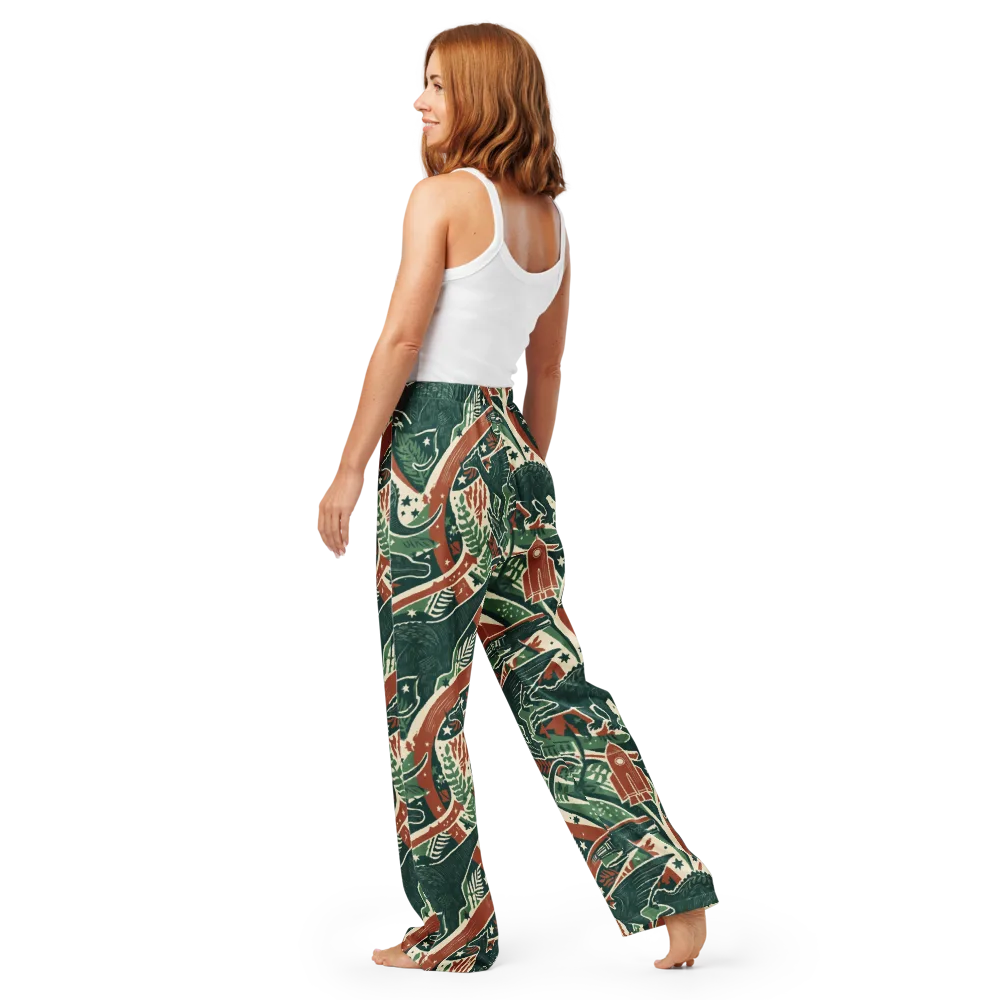 Rocket Menagerie on Women's Pajama Pants — Back