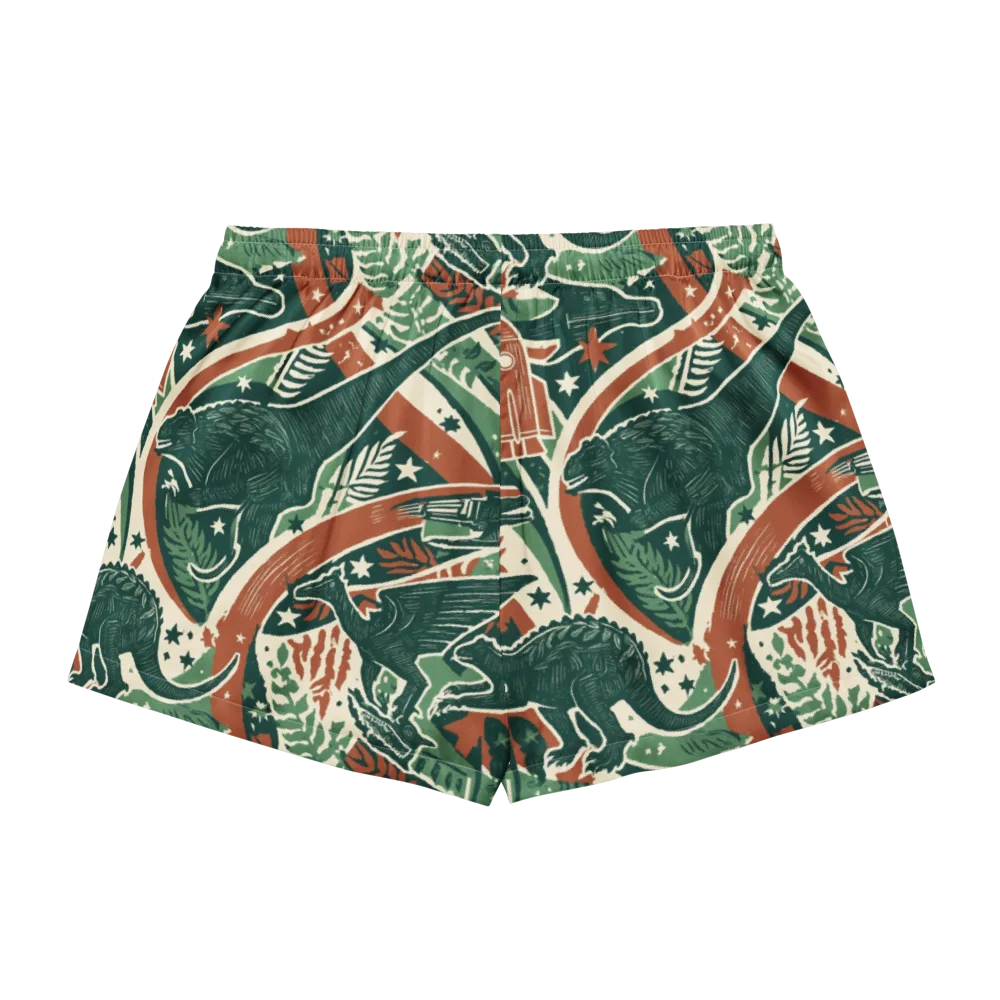 Rocket Menagerie on Women's Pajama Shorts — Back