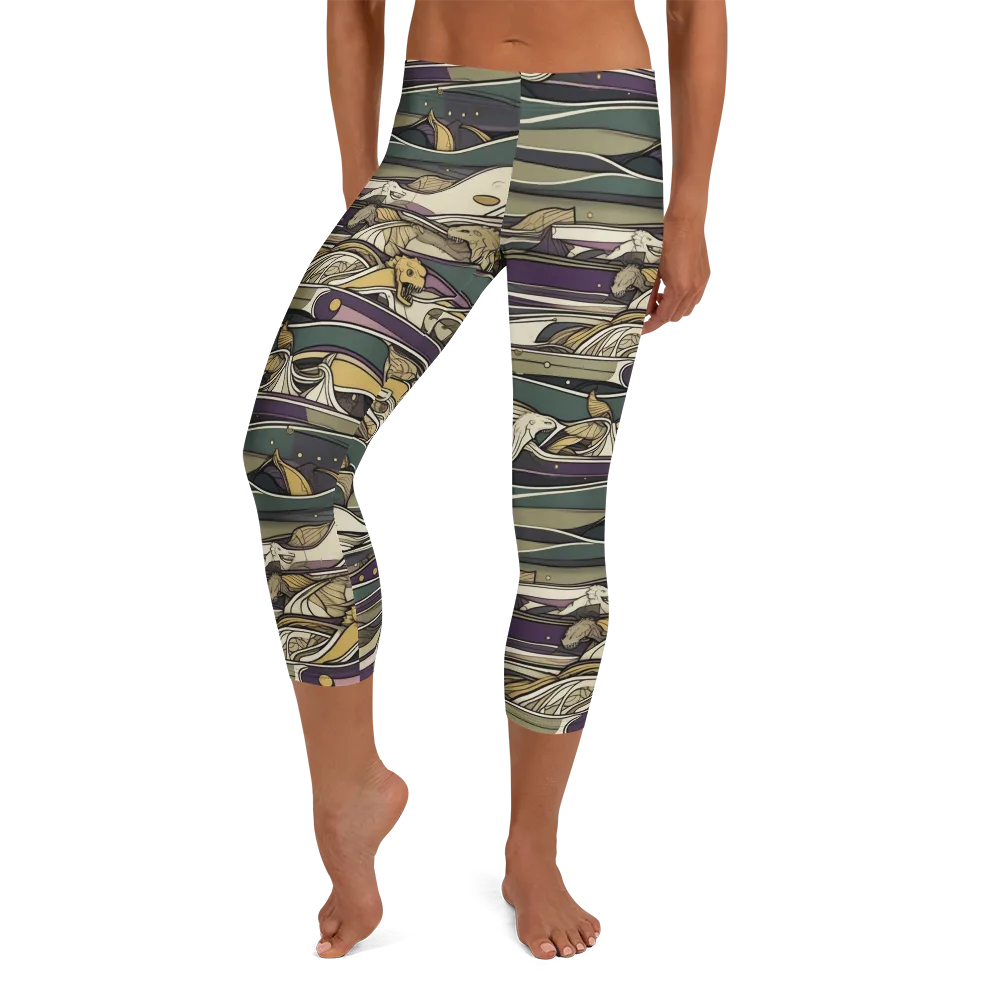 Paleo Drift on Capri Leggings — Front