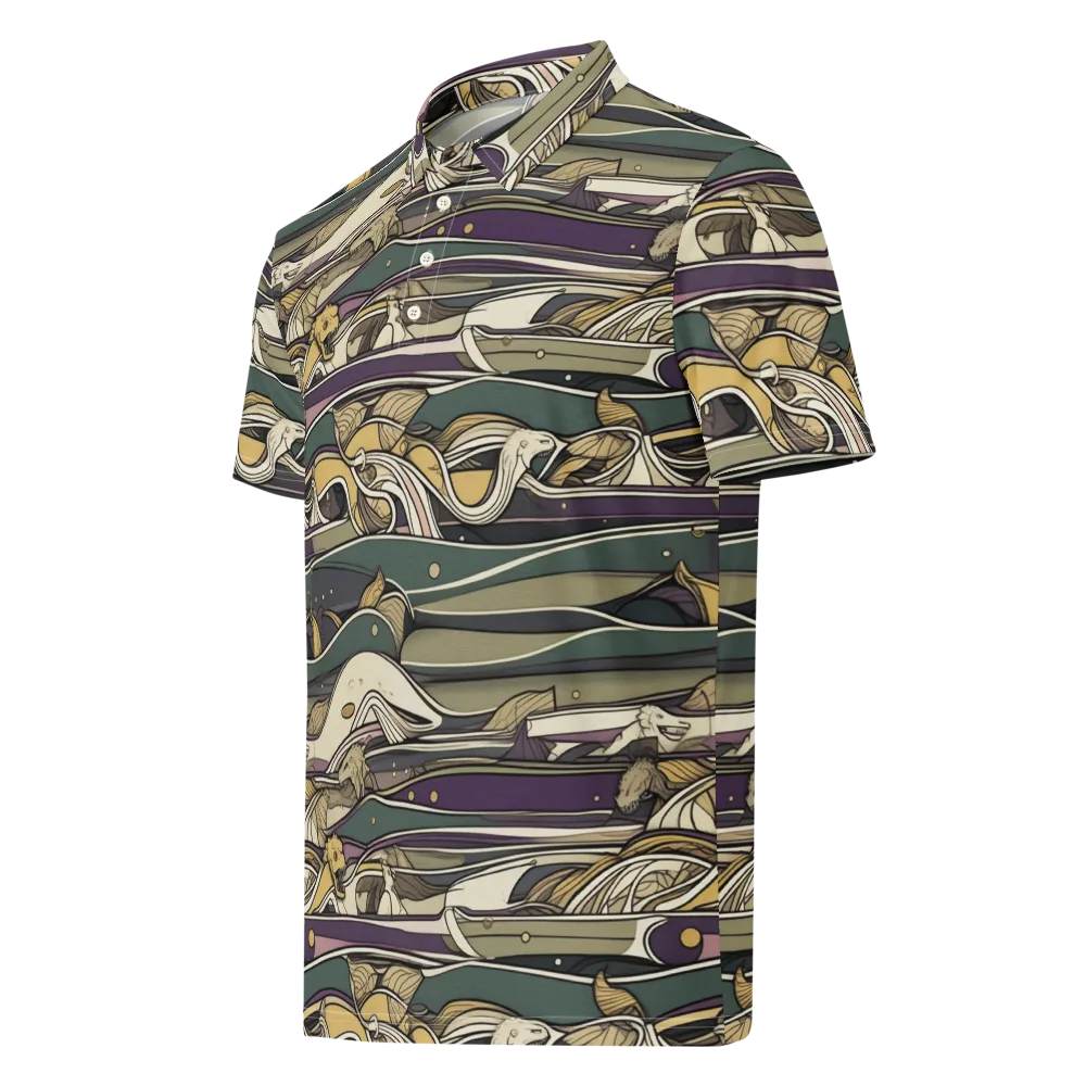 Paleo Drift on Men's Slim Fit Polo Shirt — Left Front