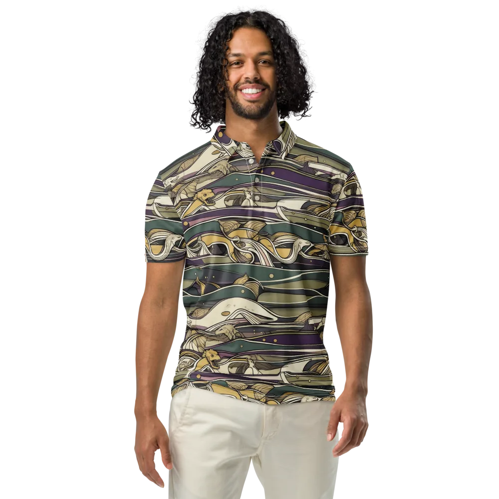 Paleo Drift on Men's Slim Fit Polo Shirt — Front