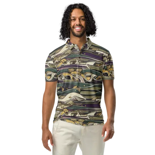 Paleo Drift on a Men's Slim Fit Polo Shirt