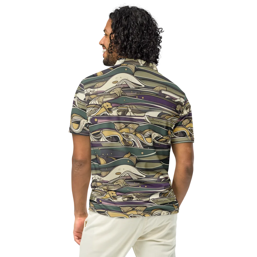 Paleo Drift on Men's Slim Fit Polo Shirt — Back
