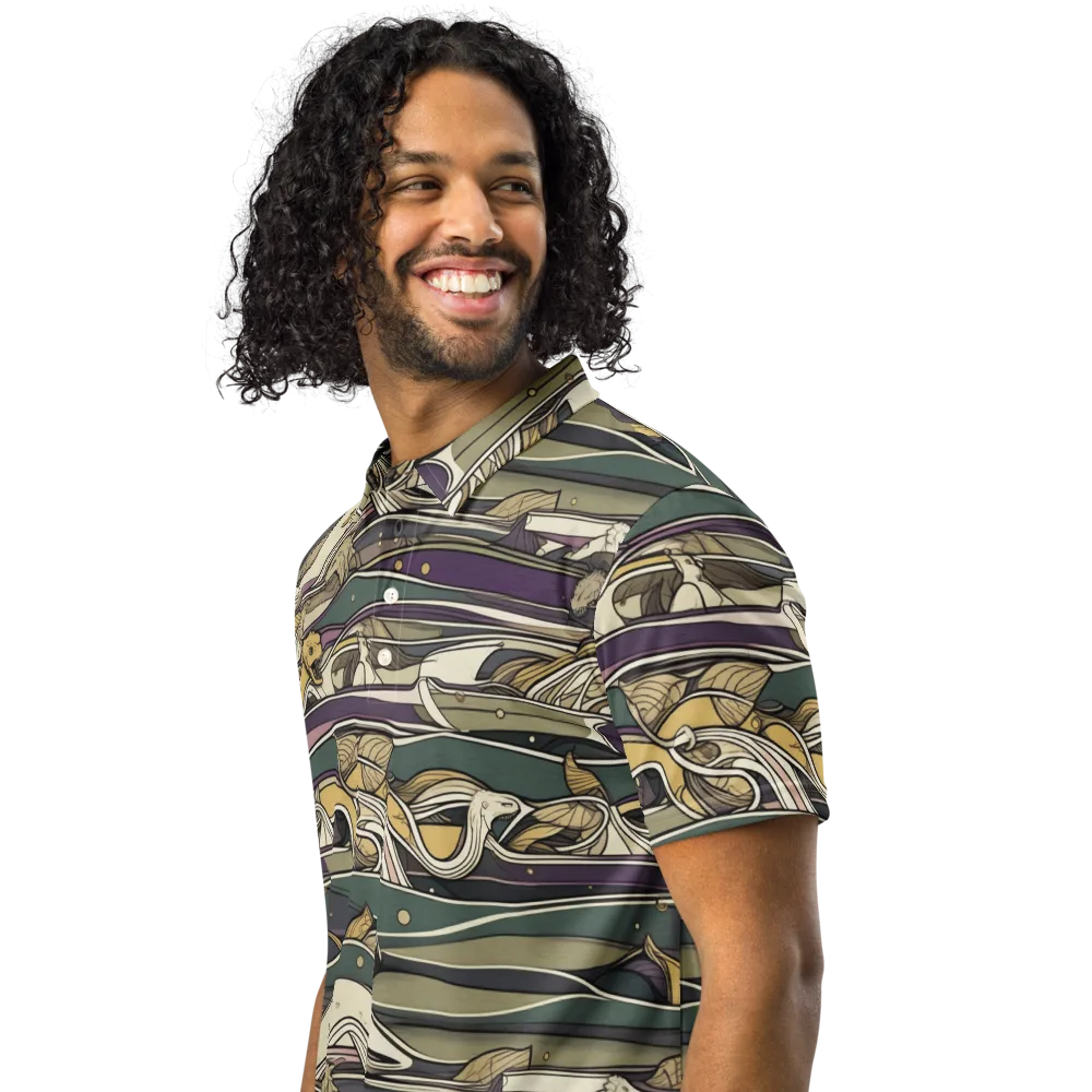 Paleo Drift on Men's Slim Fit Polo Shirt — Left Front
