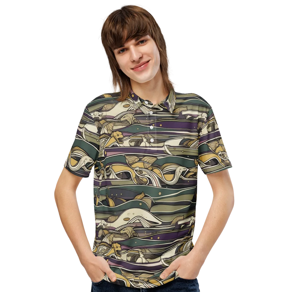 Paleo Drift on Men's Slim Fit Polo Shirt — Front