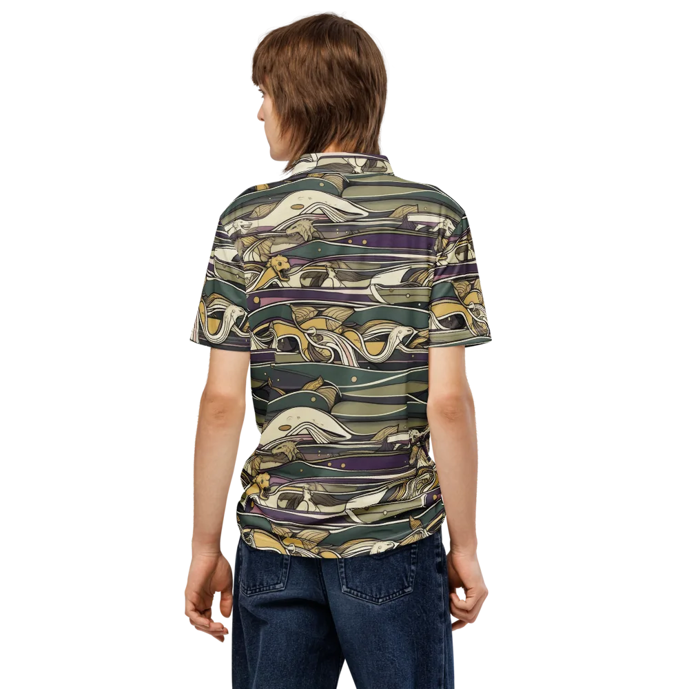Paleo Drift on Men's Slim Fit Polo Shirt — Back