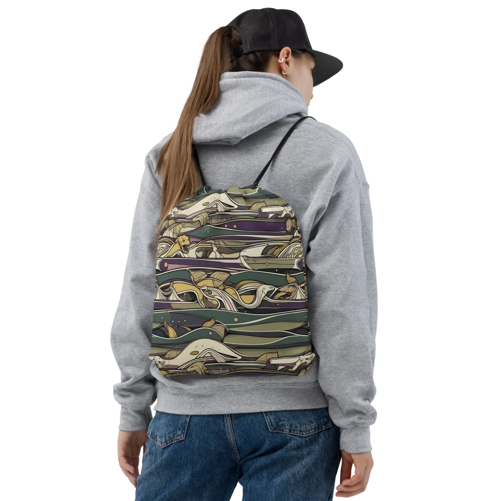 Paleo Drift on Drawstring Bag — Front