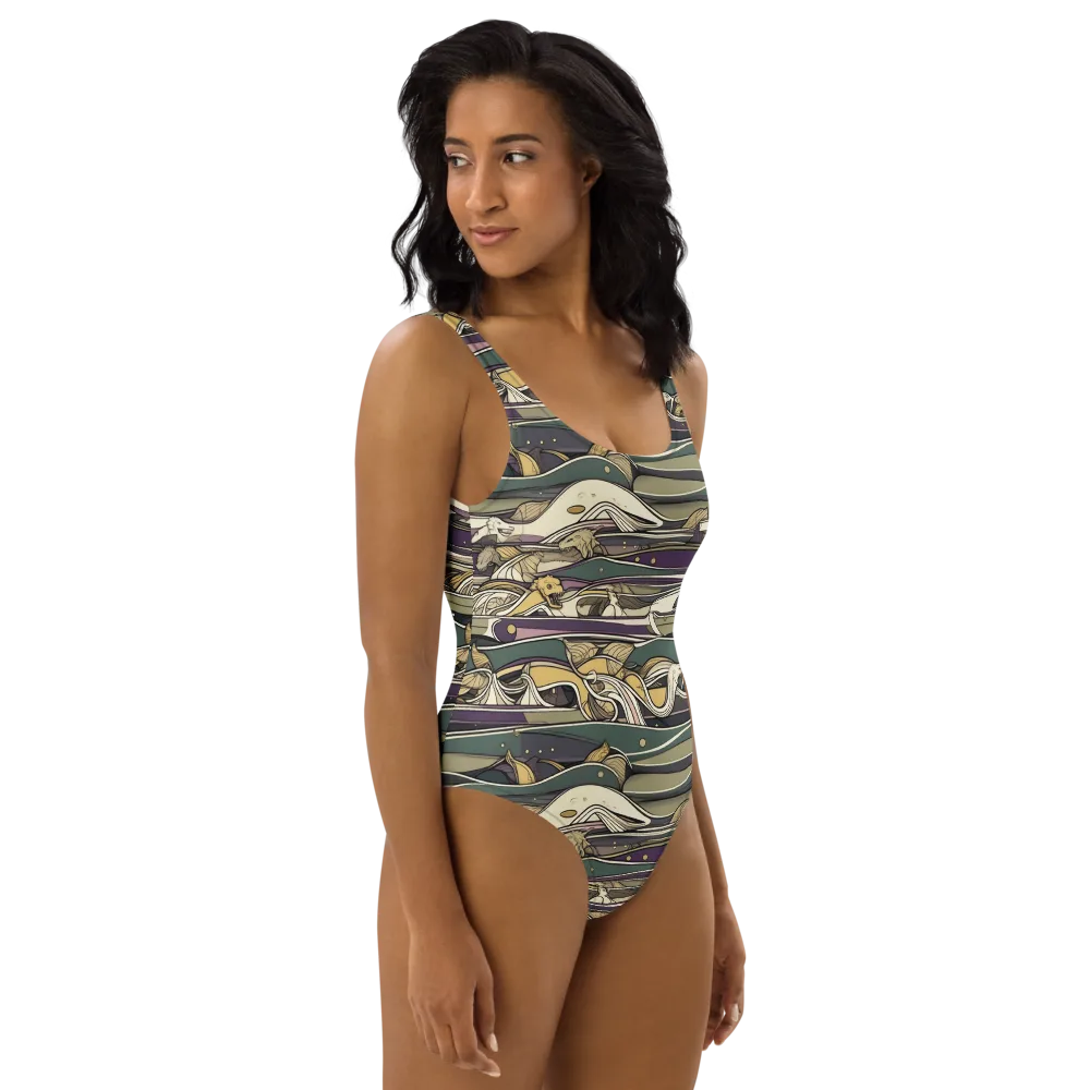 Paleo Drift on One-Piece Swimsuit — Right
