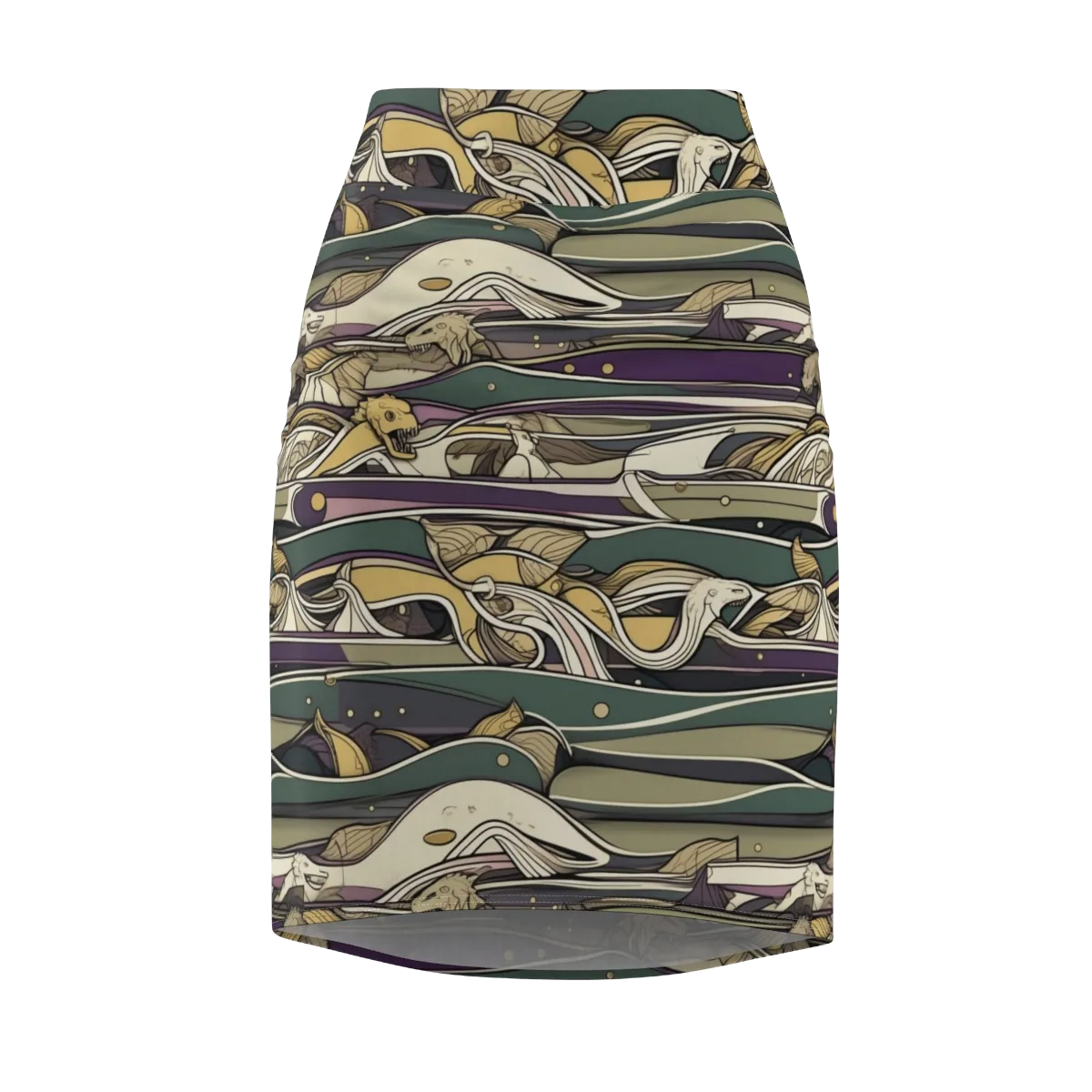 Paleo Drift on Pencil Skirt — Front