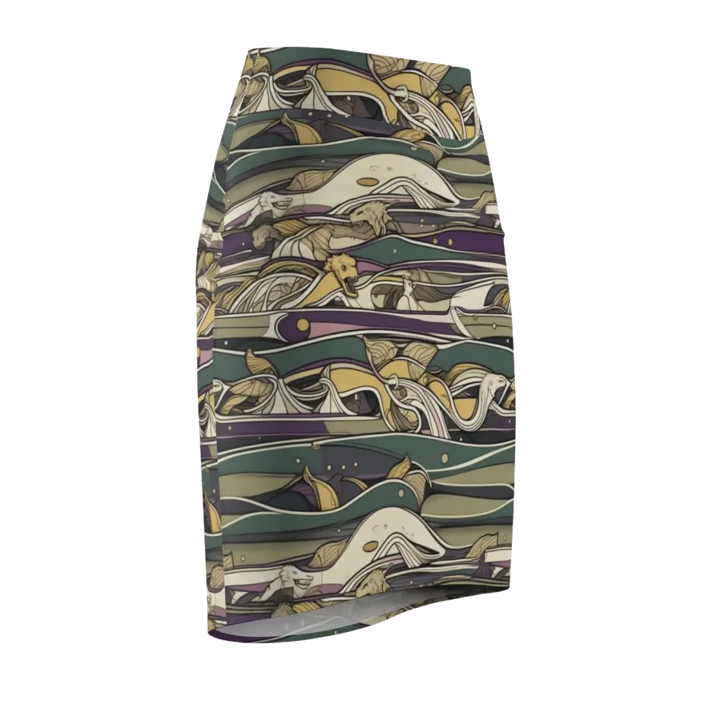 Paleo Drift on Pencil Skirt — Front Side