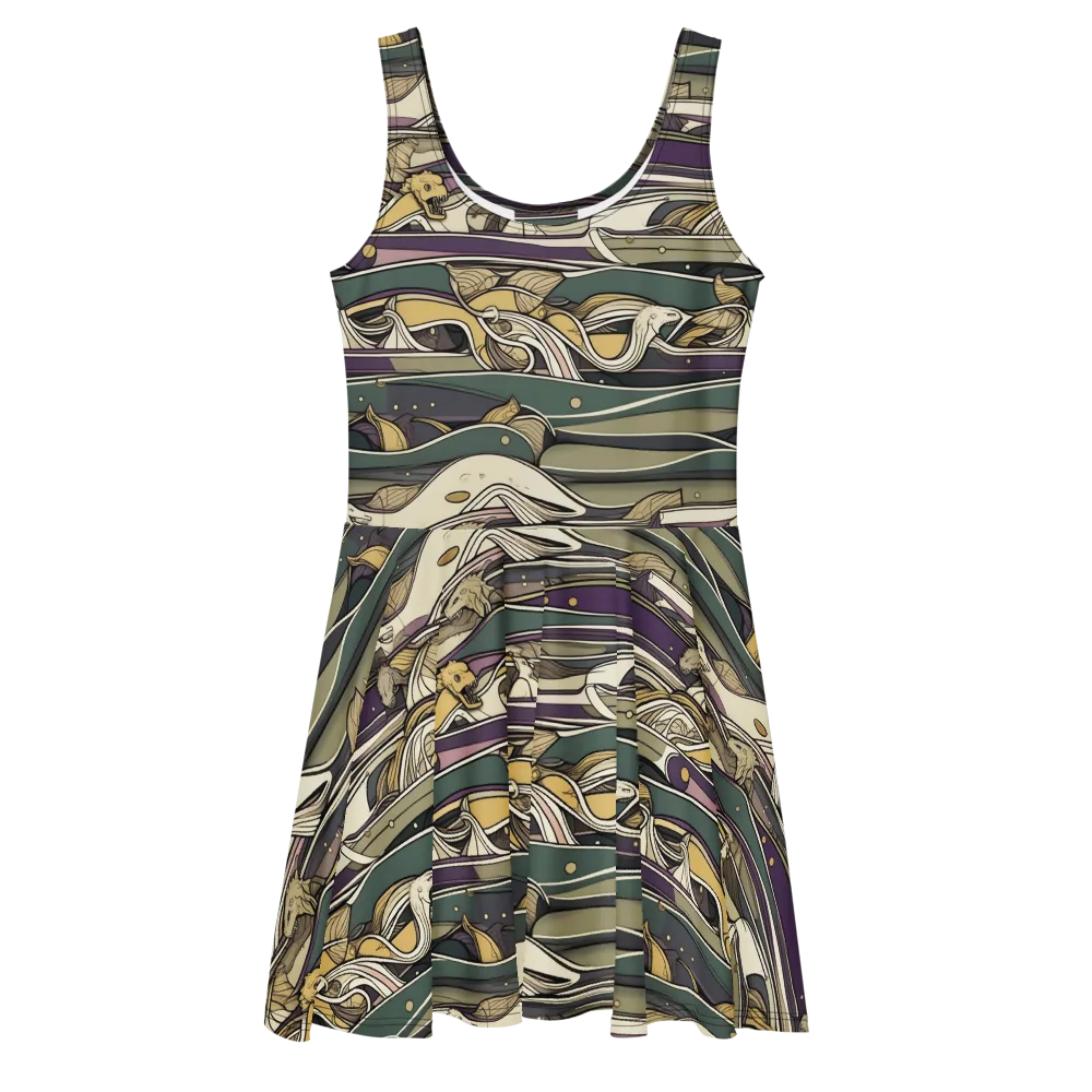 Paleo Drift on Skater Dress — Front