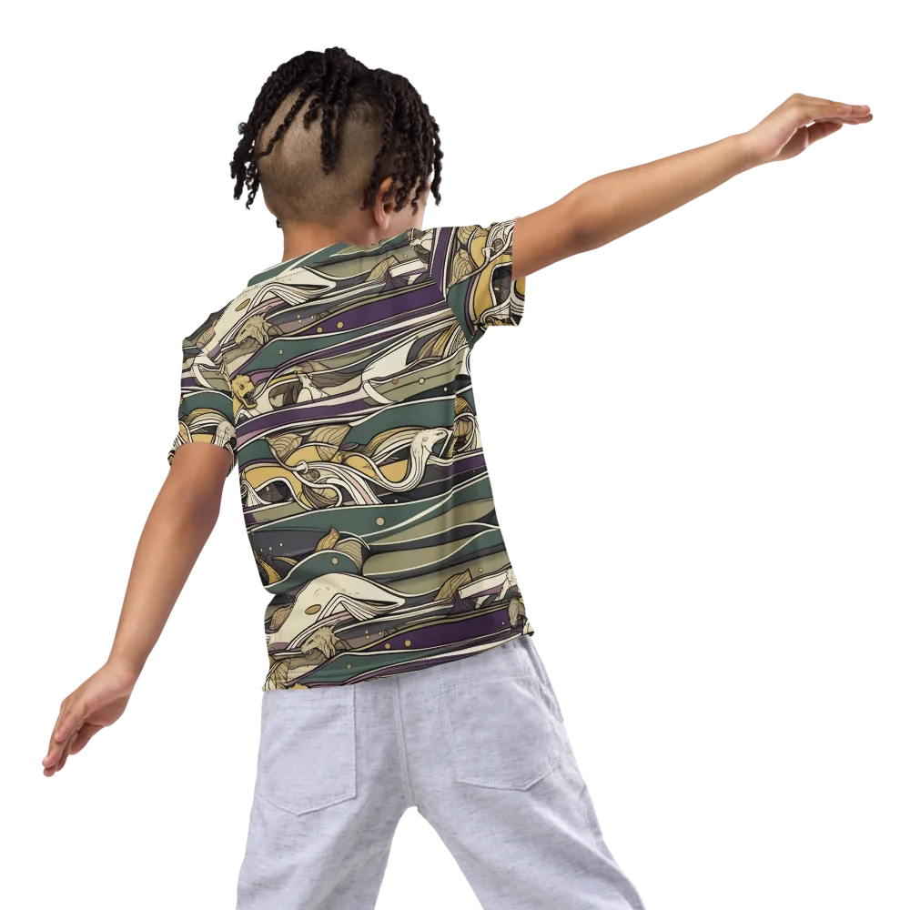 Paleo Drift on Kids Crew Neck T-Shirt — Back