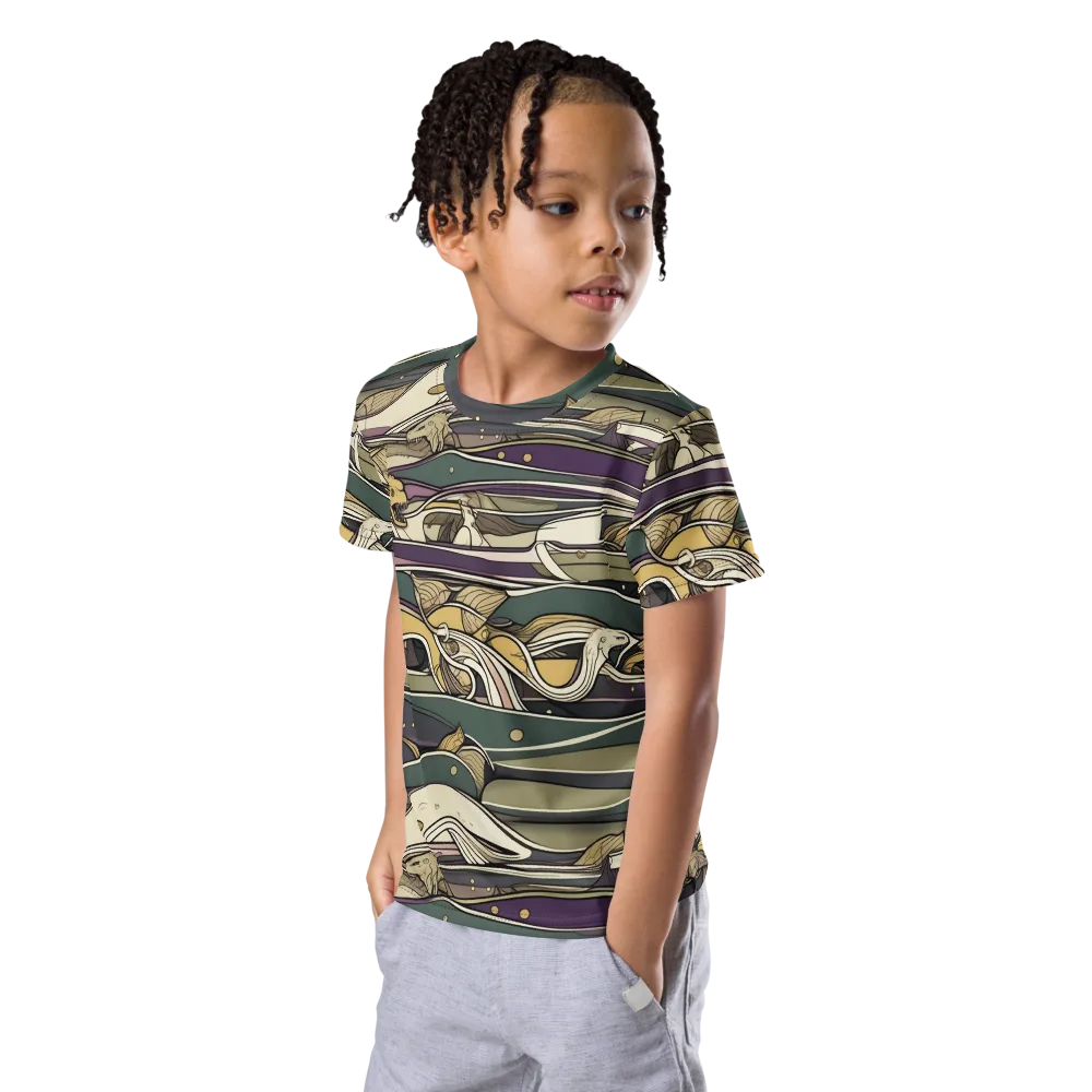 Paleo Drift on Kids Crew Neck T-Shirt — Left Front