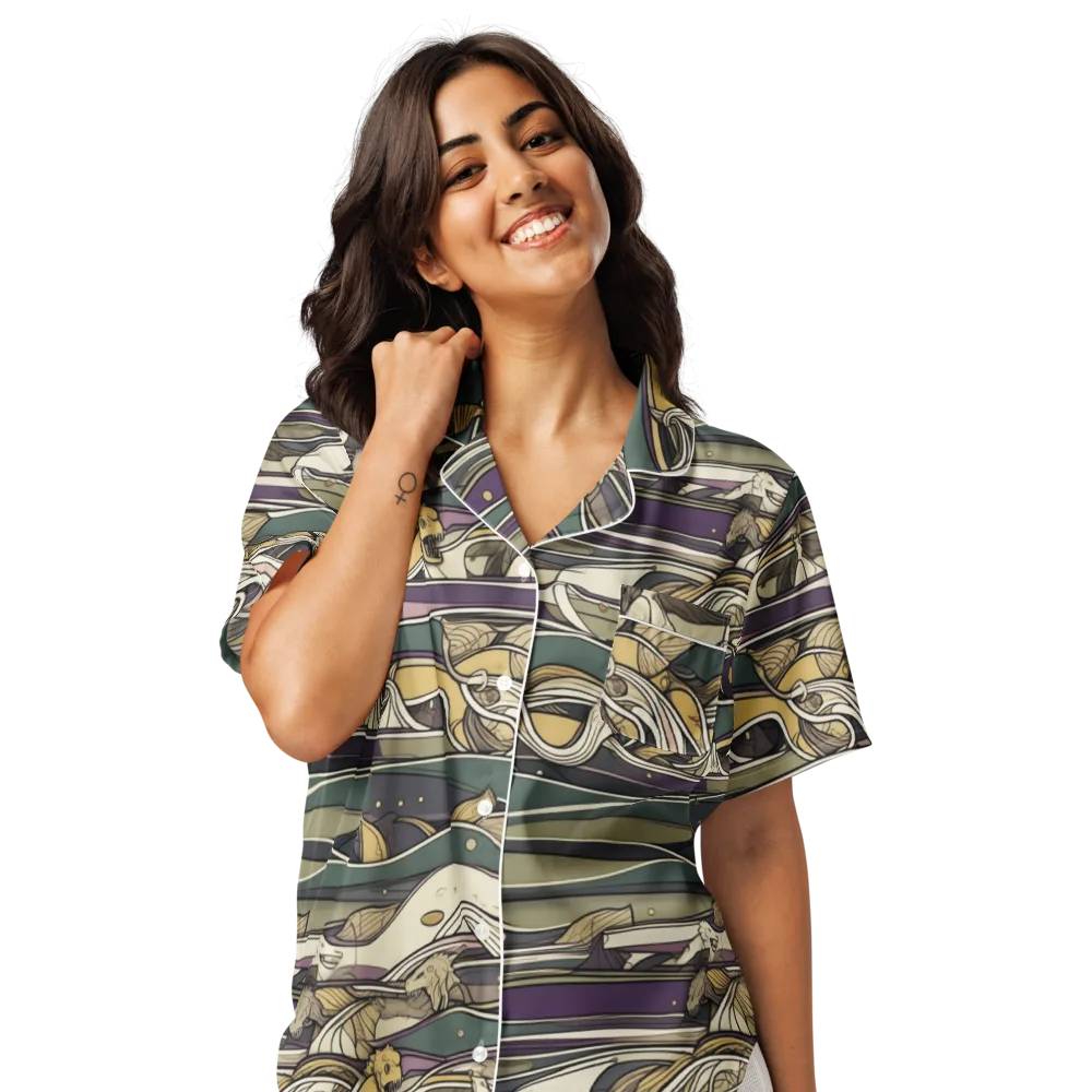 Paleo Drift on Women's Short Sleeve Pajama Top — Front