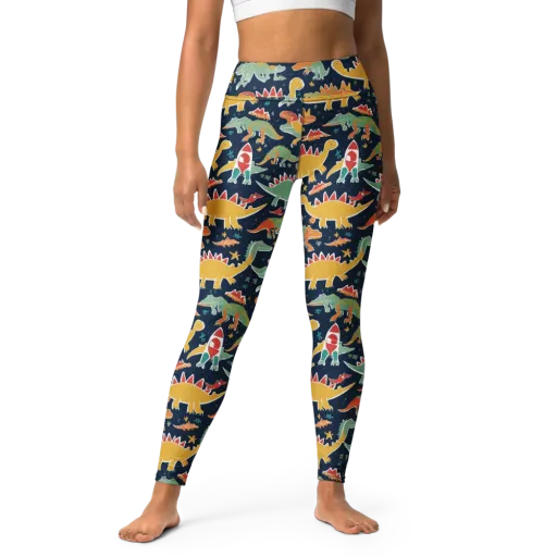 Dino Disco on a Yoga Leggings